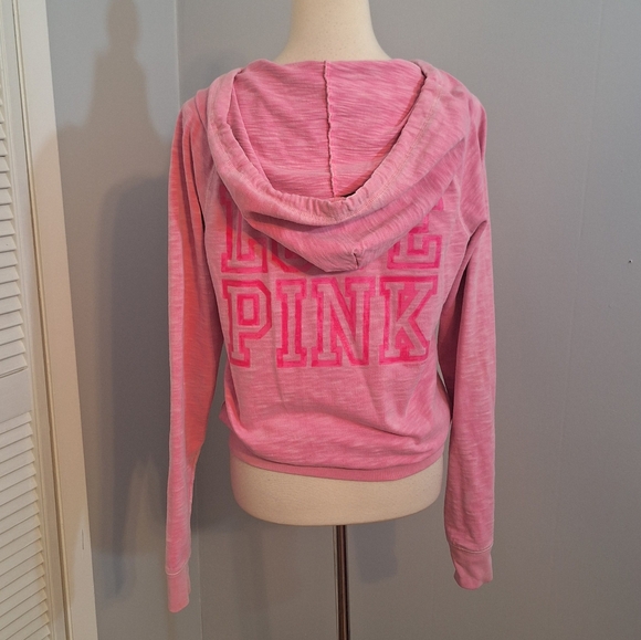 Victoria's secret PINK love pink hoodie jacket sz SP *C6 - Picture 5 of 7
